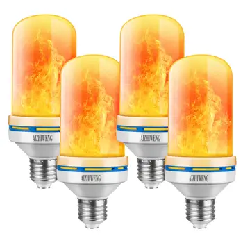 Liepsnos Lemputė (4 Pakuotės) | LED Liepsnos Poveikis Lemputės su Apversta Aukštyn Realus Mirgėjimas Dirbtiniais Liepsnos | 5 W 150 Lume 13